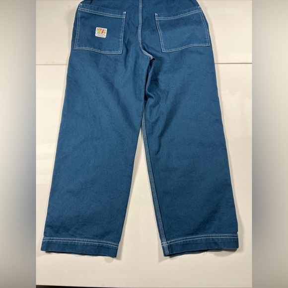 Big Bud Press Overalls Artist Togs Blue Bib White Stitch Gold Buttons Size S - Picture 15 of 16